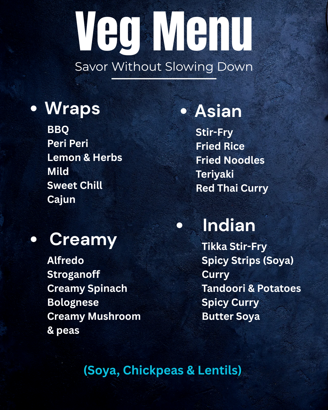 Vegetarian Menu